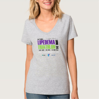 2023 Lipedema Triathlon V Camiseta Cuello (Gris)