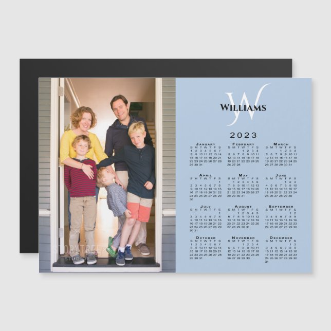 2023 Personalizado del calendario Foto Monograma I (Anverso/Reverso)