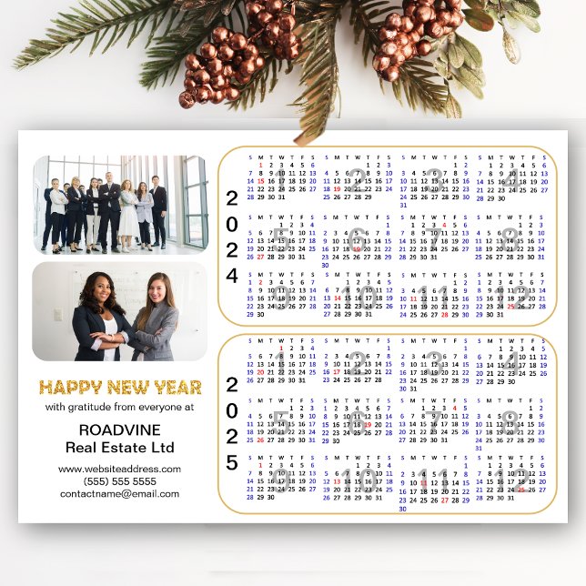 2024 2025 Calendar Gold Corporate 2 Photo Magnetic (Subido por el creador)