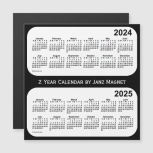 2024-2025 calendario blanco y negro de 2 años por