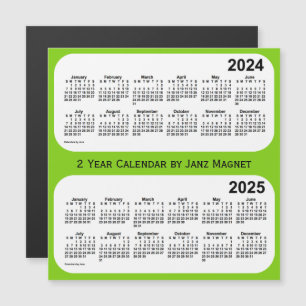 2024-2025 verde amarillo calendario de 2 años por