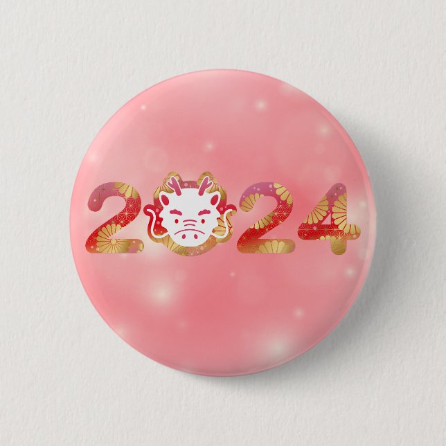 2024, Año Nuevo Chino, botón Dragón (Anverso)