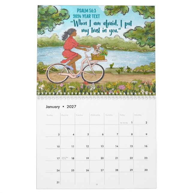 2024 Año Texto Ps 56:3 Calendario (Jan 2027)