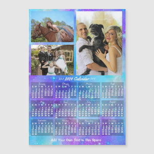 2024 Calendario Boho Watercolor Personalizado de f