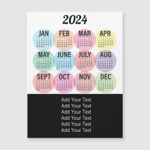 2024 - Colorido calendario mensual