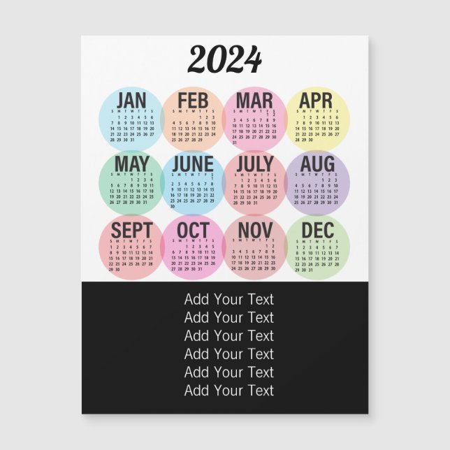 2024 - Colorido calendario mensual (Anverso)