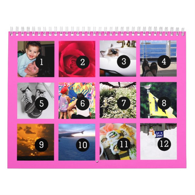 2024 Fácil como 1 a 12 su propio calendario de fot (Tapa)