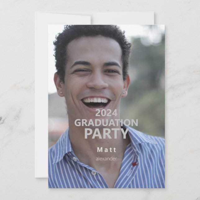 2024 Invitación a una fiesta de graduación simple (Anverso)