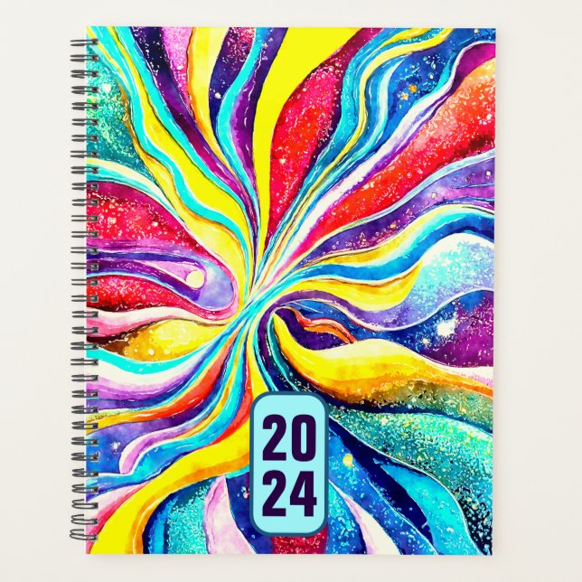2024 PLANIFICADOR COLORIDO ABSTRACTO DISEÑO DEL ES (Anverso)