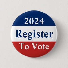 2024 Regístrate para votar botón rojo blanco y azu