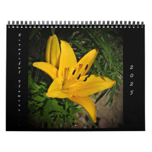 2025 Bellas Flores Calendario de pared tamaño medi