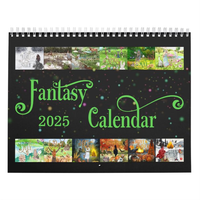 2025 Calendario ilustrado de fantasías personaliza (Tapa)