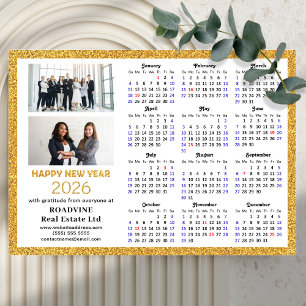 2025 Calendario Purpurina de Oro Foto Magnética pa
