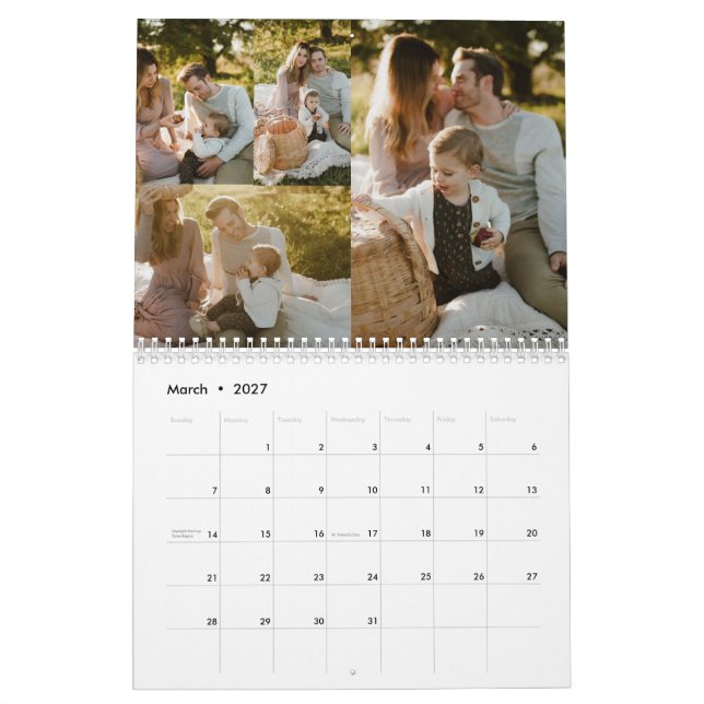 2025 Crear su propio calendario de fotos de famili (Mar 2027)