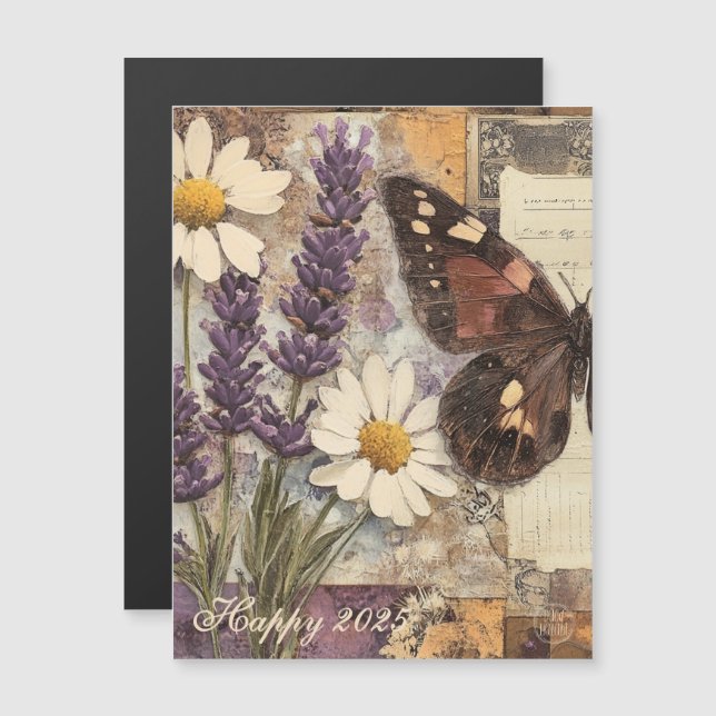 2025 Diario Vintage Floral Junk (Anverso/Reverso)