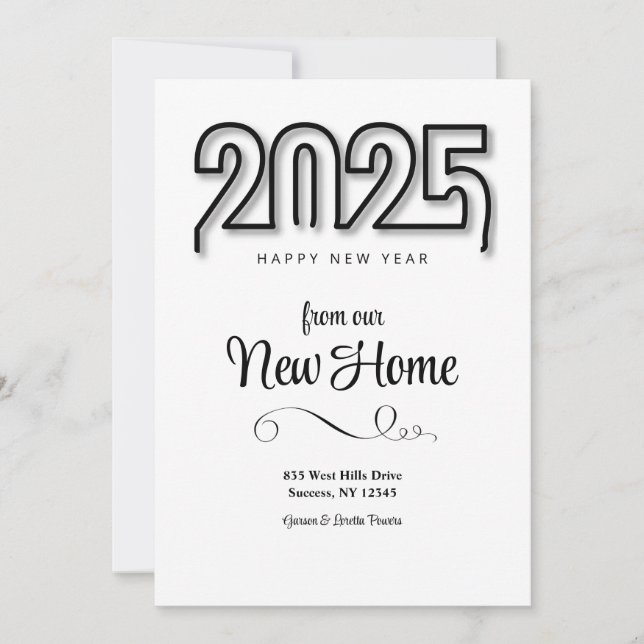 2025 Feliz Año Nuevo Invitación de hogar/ (Anverso)