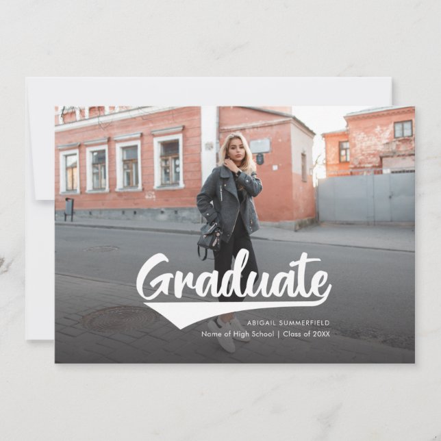 2025 Graduación 2 fotos Invitación moderna de posg (Anverso)