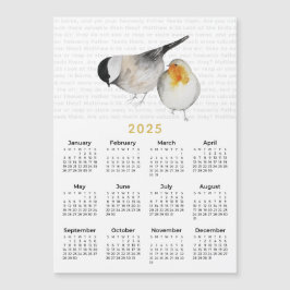 2025 Mateo 6:26 Acuarela Aves Calendario Magnet