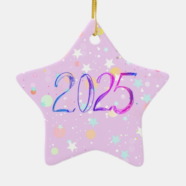 2025 número año nuevo dibujo lindo ornamento paste (Atrás)