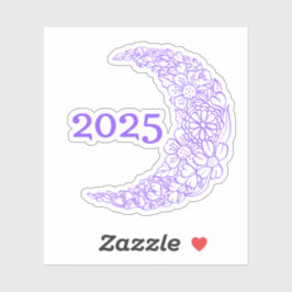 2025 Pegatina de vinilo de la luna floral - Perfec