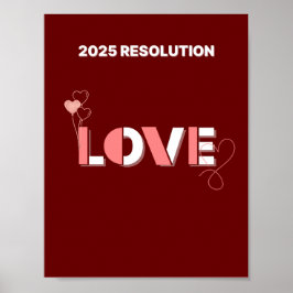 2025 RESOLUCIÓN AMOR corazones rosados Arte mural