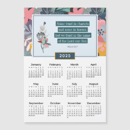 2025 Salmo 20:7 Confianza en el calendario floral 