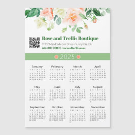 2025 Watercolor Rosas Business Calendar Magnet