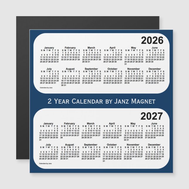 2026-2027 Caja de la policía Calendario azul de 2  (Anverso/Reverso)
