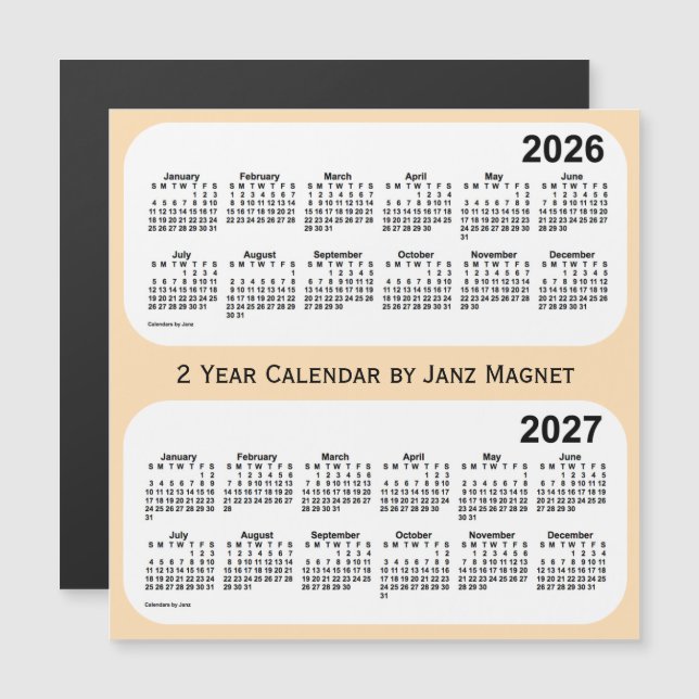 2026-2027 Calendario de 2 años de trigo de Janz Ma (Anverso/Reverso)