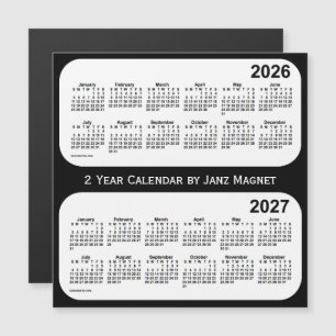 2026-2027 Calendario de 2 años en blanco y negro d