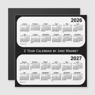 2026-2027 Calendario de 2 años en blanco y negro d