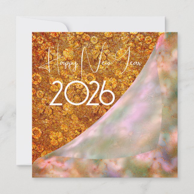 2026 Año revelado - flores doradas (Anverso)