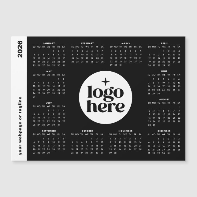 2026 Business Logo Full Year Magnetic Calendar (Anverso)