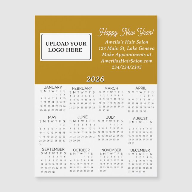 2026 Business Logo Mini Calendar (Anverso)