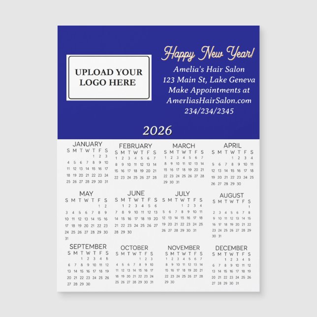 2026 Business Logo Mini Calendar (Anverso)
