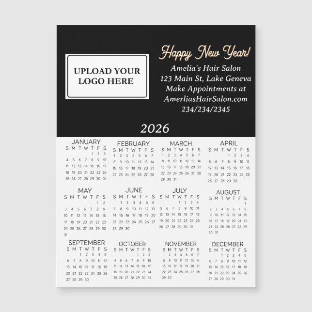 2026 Business Logo Mini Calendar (Anverso)