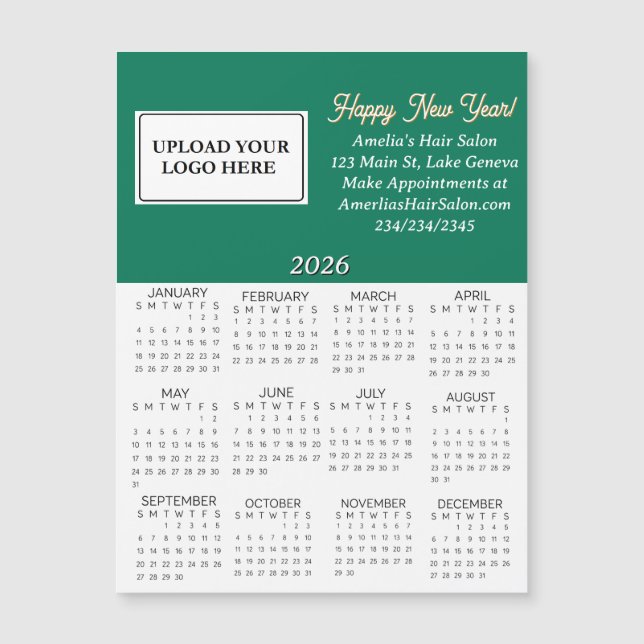 2026 Business Logo Mini Calendar (Anverso)