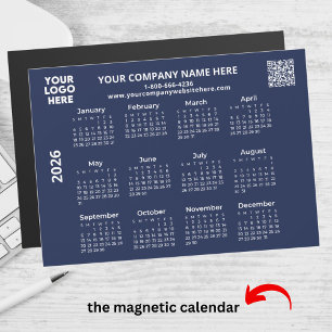 2026 Business Your Logo QR Code Calendar Magnet