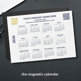 2026 Business Your Logo QR Code Calendar Magnet