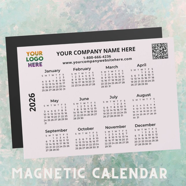 2026 Business Your Logo QR Code Calendar Magnet (Subido por el creador)