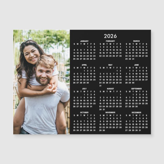 2026 Calendar Classic Modern Photo Magnet (Anverso)