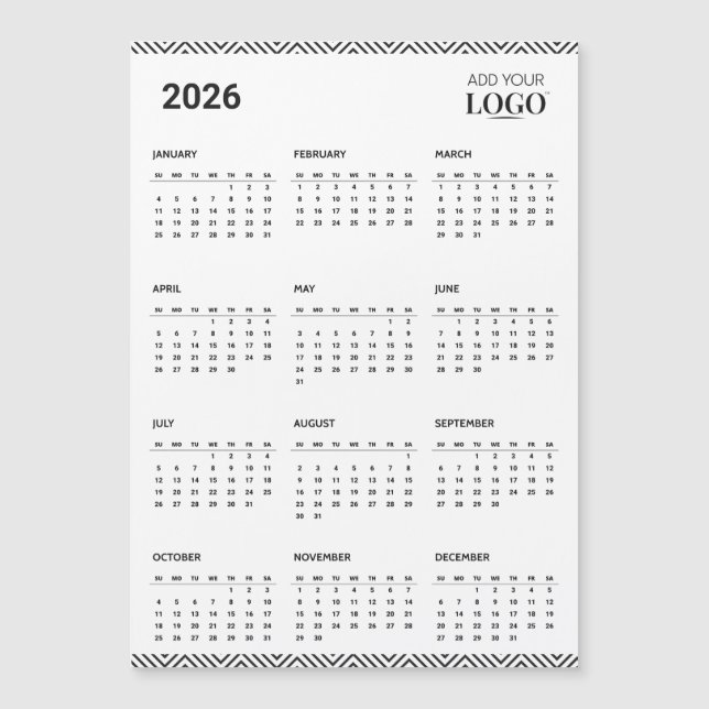 2026 Calendar Year Business Logo Fridge Magnet  (Anverso)