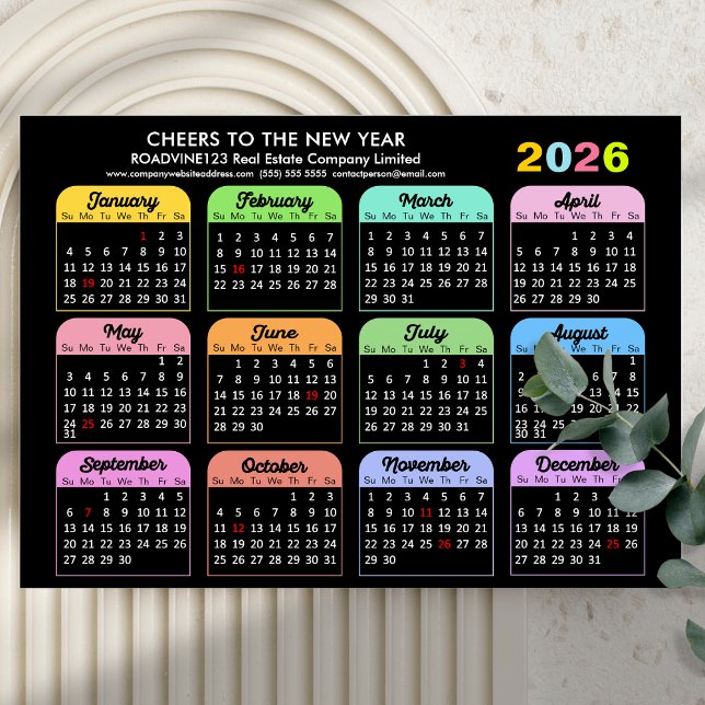 2026 Calendario Corporativo Tarjeta Magnética Negr (Subido por el creador)