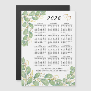 2026 Calendario Eucalyptus Personalizado Magnet