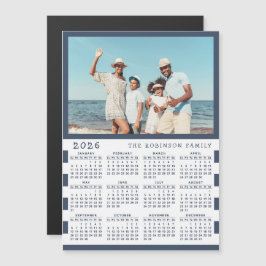 2026 Calendario fotográfico imán de Fridge con nom