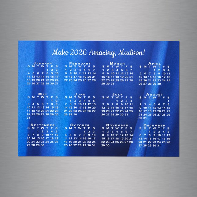 2026 Calendario Motivación Nombre Personalizado Im (2026 Calendar Motivation Name Custom Photo Magnet in situ)
