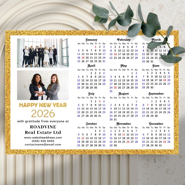 2026 Calendario Purpurina de Oro Foto Magnética (Subido por el creador)