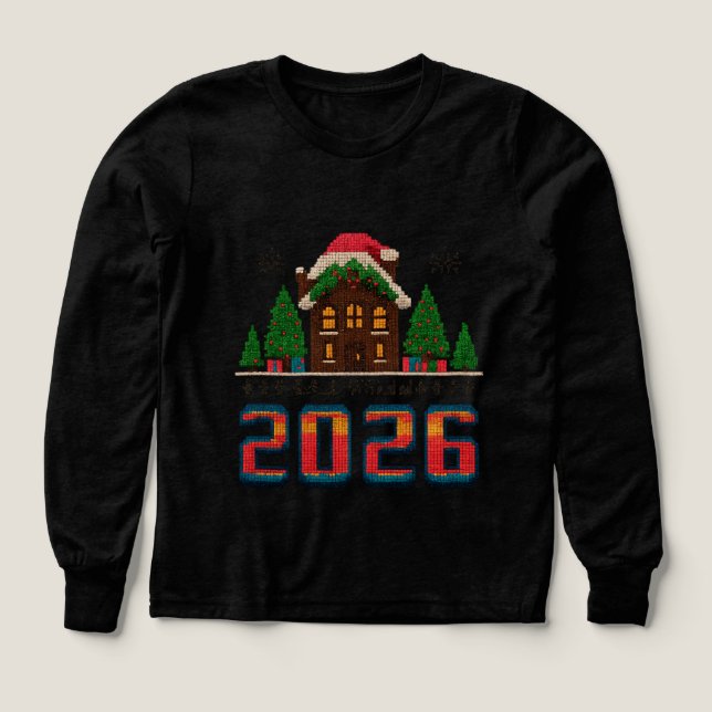 2026 Christmas Knitted House Art (Diseño frontal)