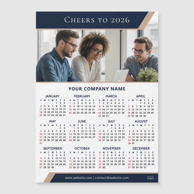 2026 Corporate Giveaway Photo Modern Fridge Magnet (Anverso)