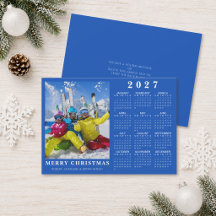 2026 FELIZ NAVIDAD Foto Calendario 2027 Azul
